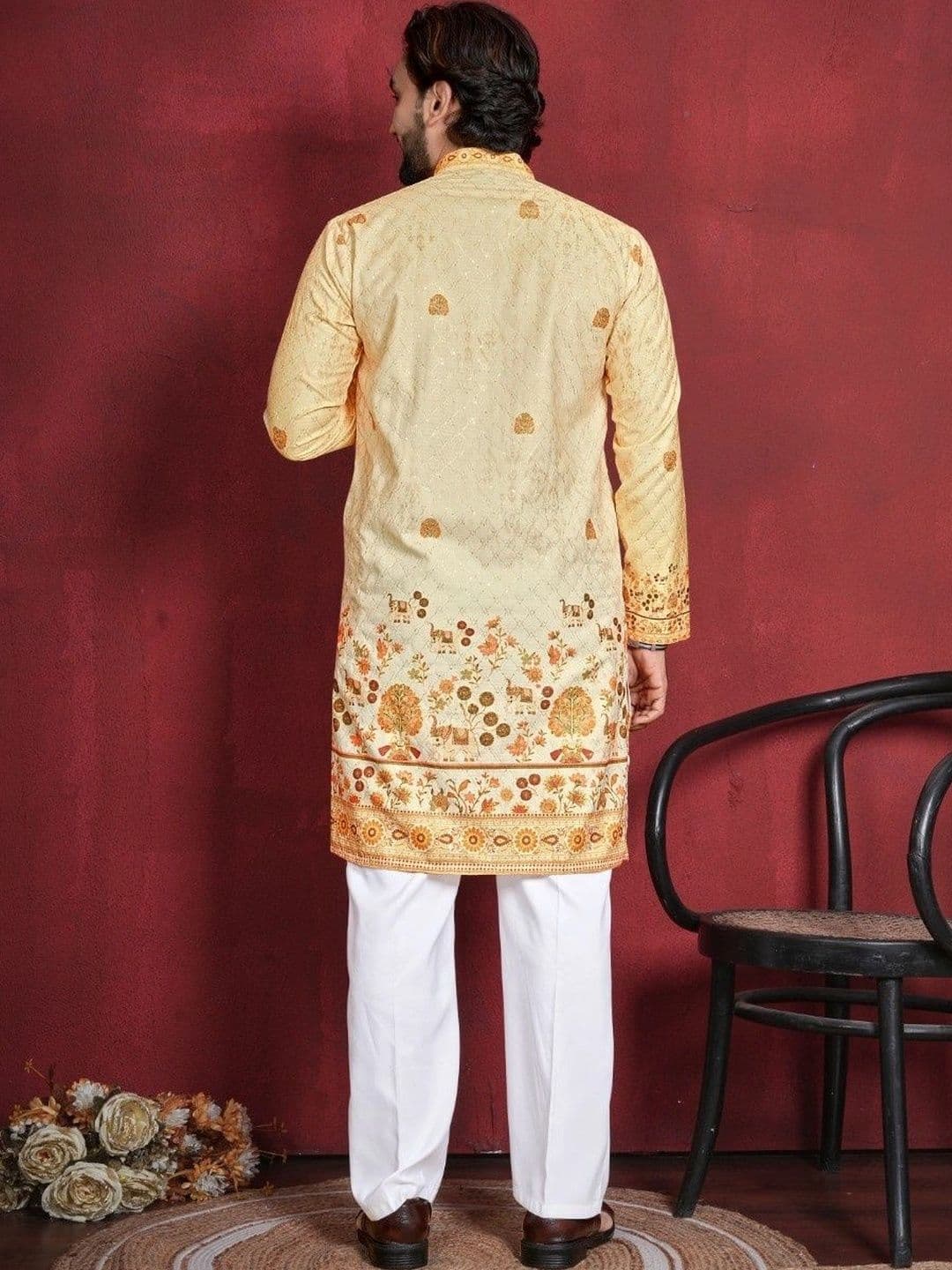 CHARLOTTE GRACIOUS Men Ethnic Motifs Printed Kurta thumbnail 4