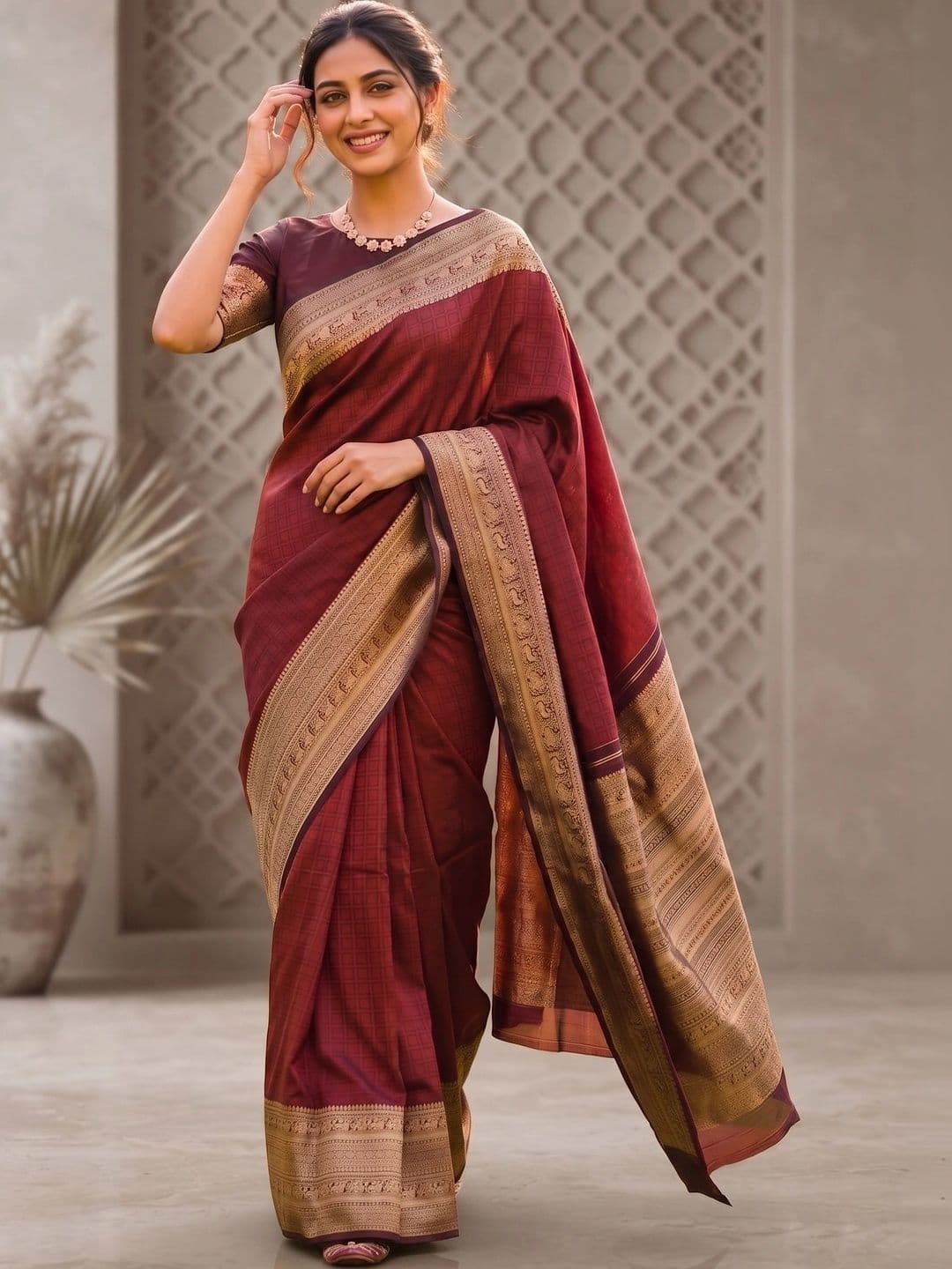 AwadhiCraft Woven Design Zari Art Silk Banarasi Saree - view 1