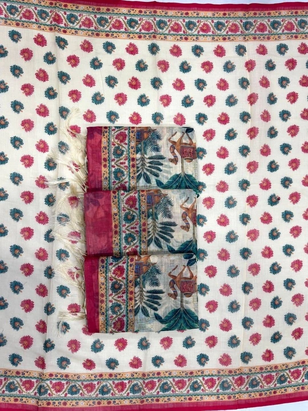 YASHASVI FASHION Woven Design Zari Linen Blend Saree thumbnail 3