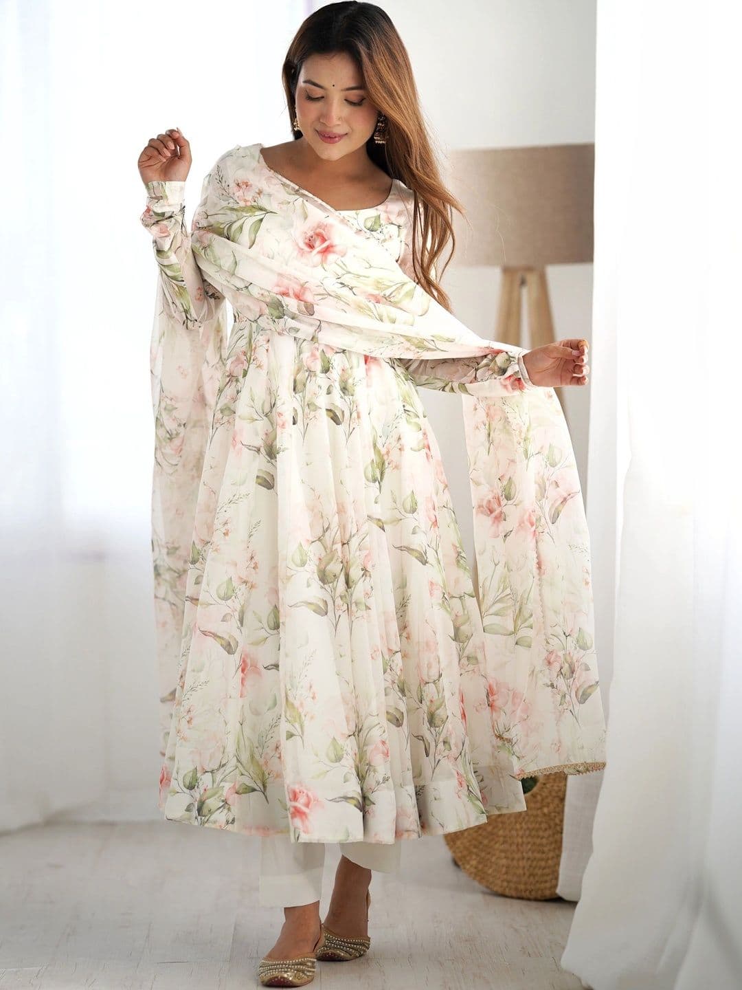 Urban Nakhre Women Floral Printed Regular Kurta with Trousers & With Dupatta - view 1