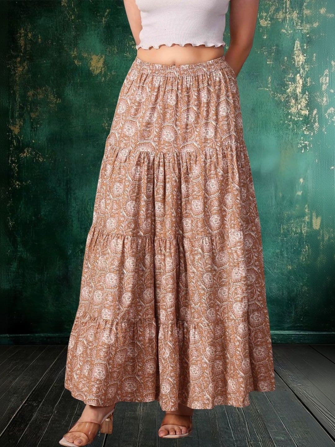 House of Sakhhi Women Floral Tiered Maxi Tiered Skirt thumbnail 5