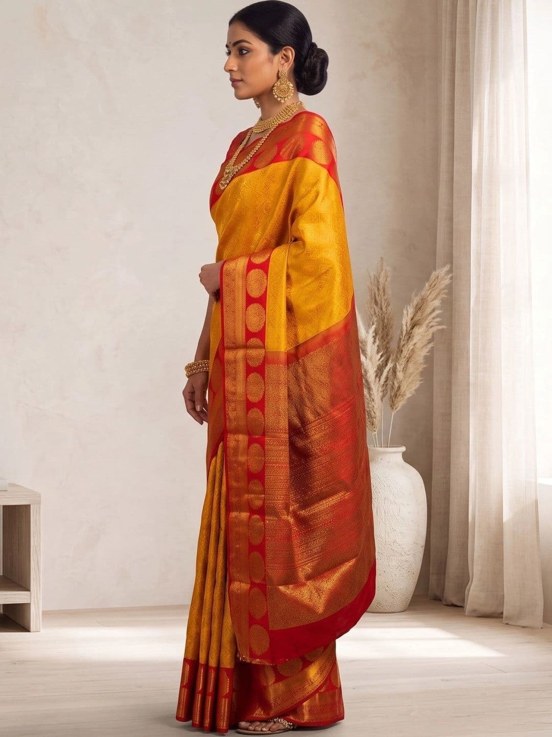 FASHIONIZO Women Woven Design Zari Art Silk Banarasi Saree thumbnail 2