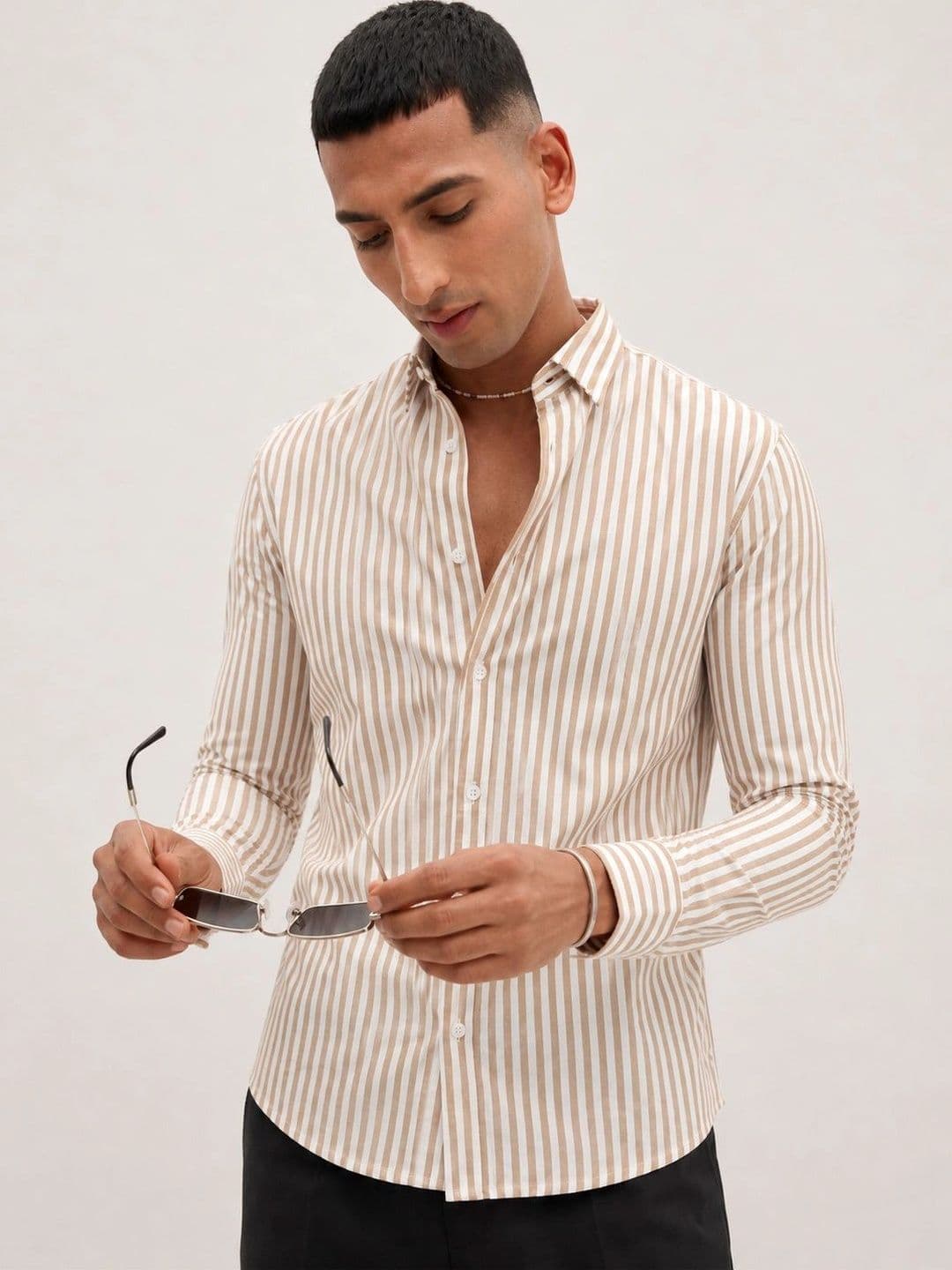 R.Code by The Roadster Life Co. Men Standard Striped Casual Shirt thumbnail 4