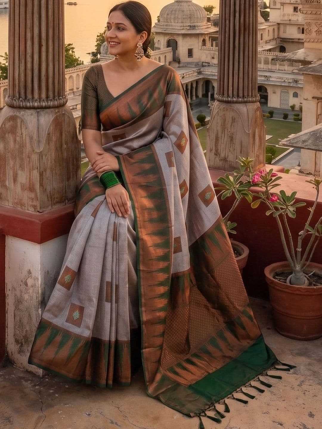 Bhagirath Fashion Woven Design Zari Art Silk Banarasi Saree thumbnail 6