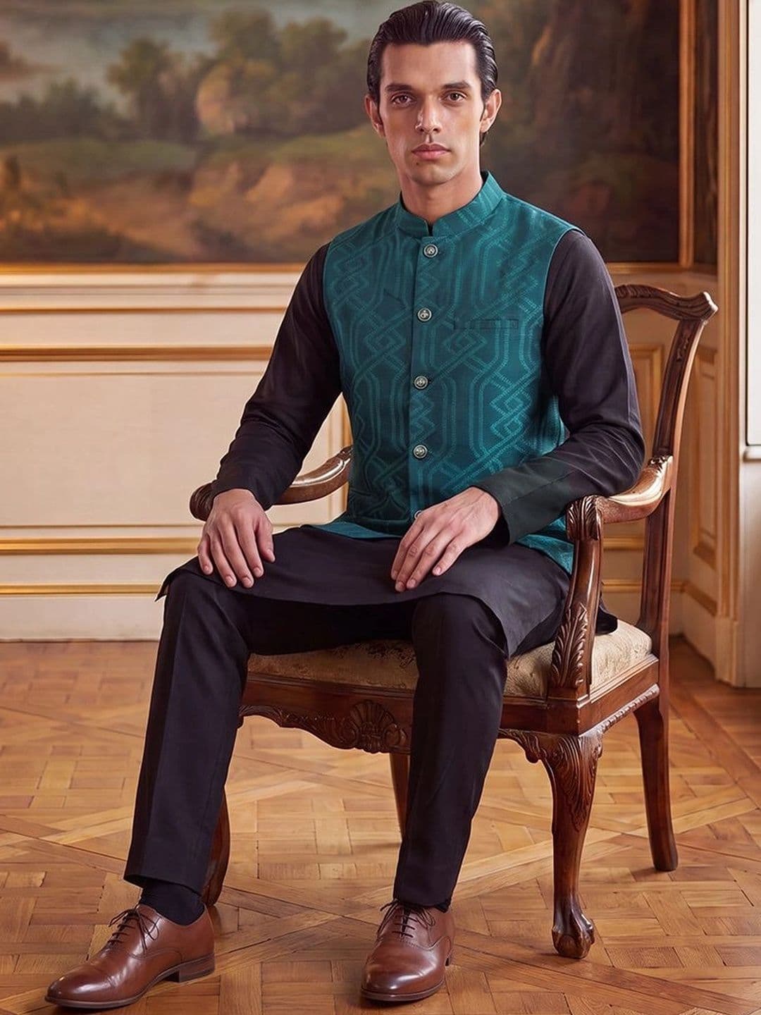 House of Pataudi Jacquard Woven Design Koti thumbnail 2