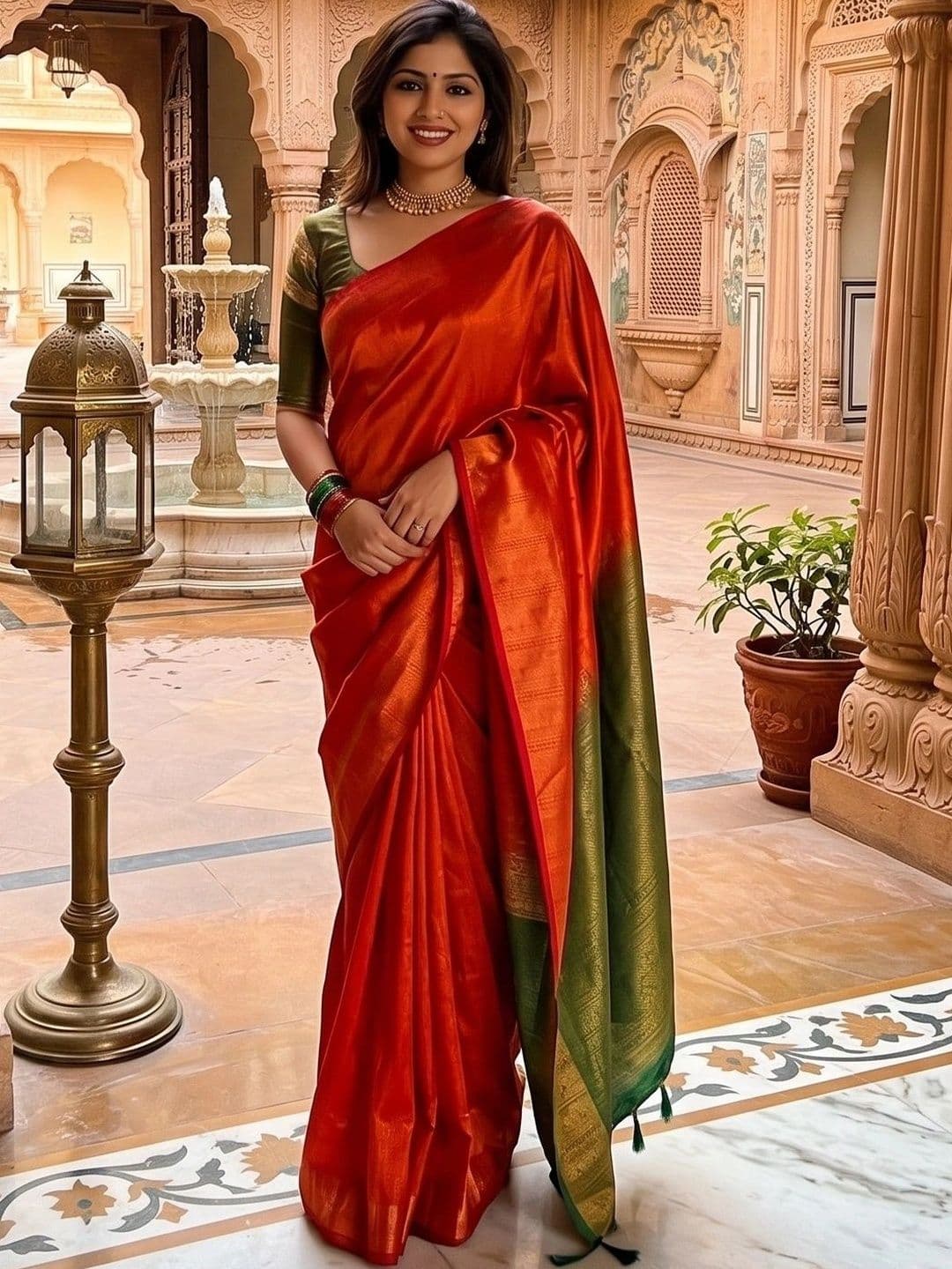 7Eleven Fashion Woven Design Zari Art Silk Banarasi Saree - view 1