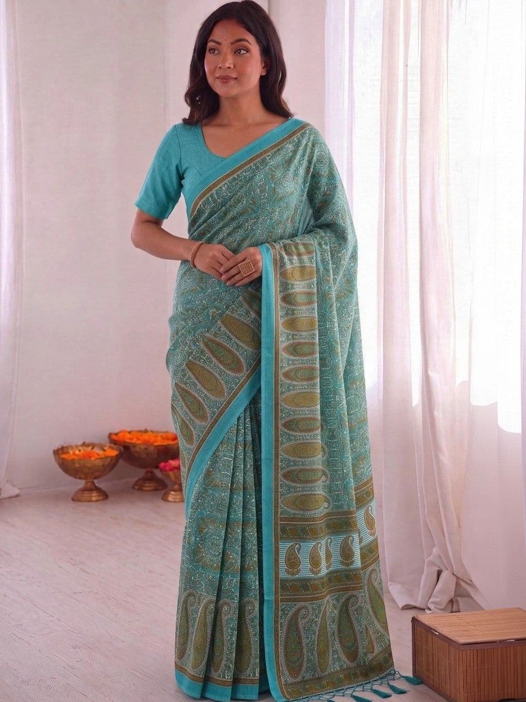 POSHKALA Silk Cotton Saree - view 1
