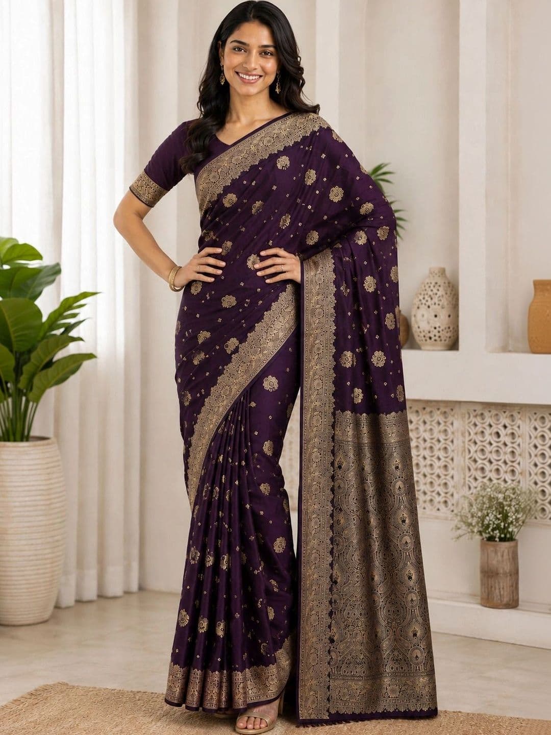 MEHARIKA Woven Design Zari Art Silk Banarasi Saree thumbnail 3