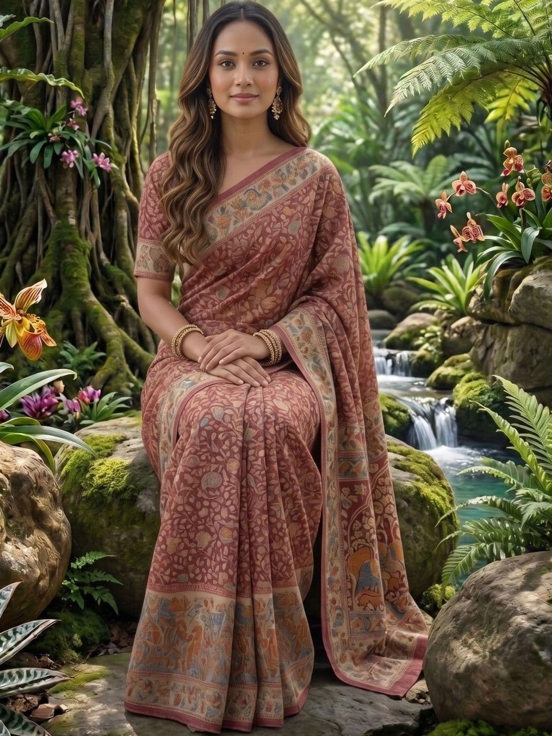 Arozi Woven Design Zari Linen Blend Saree - view 1