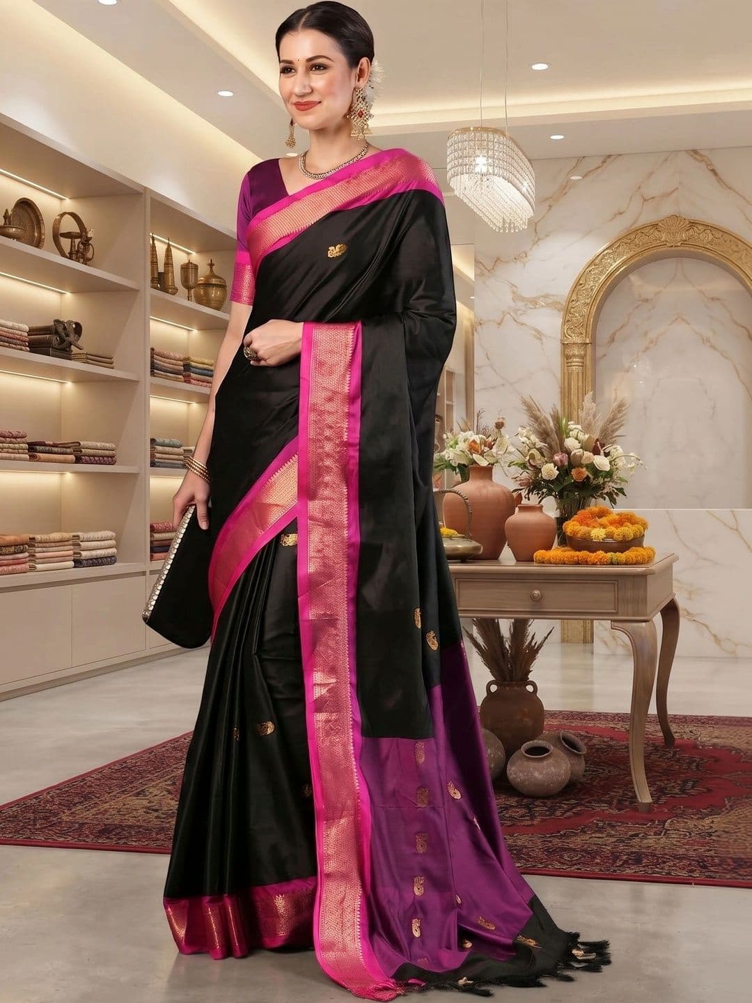 Eecoo Woven Design Zari Art Silk Banarasi Saree - view 1