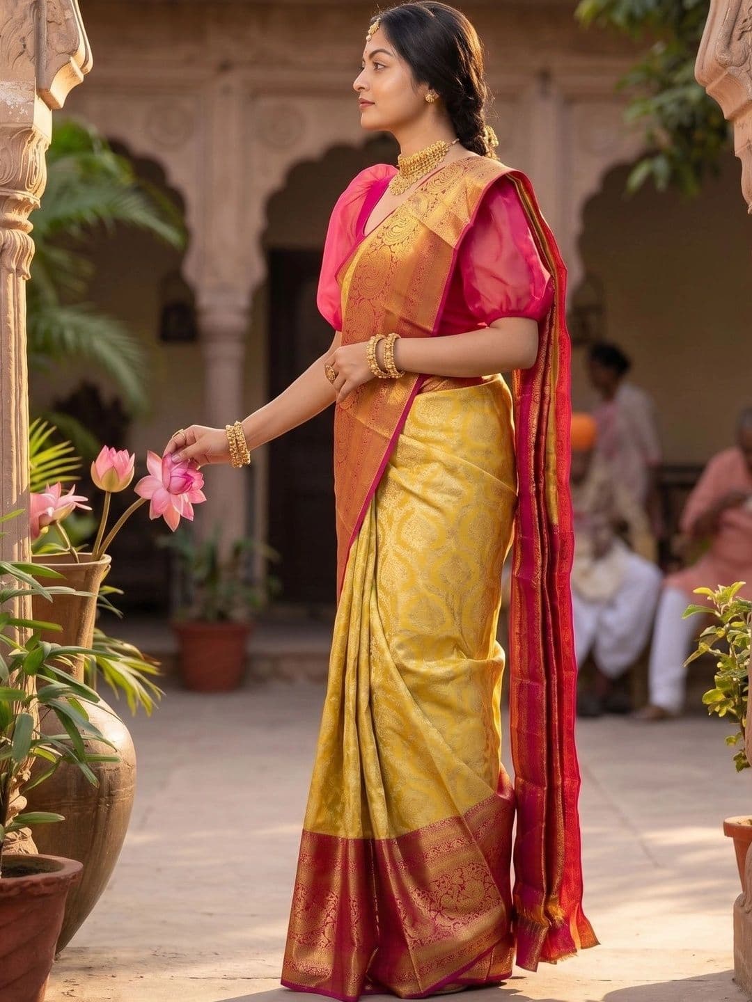 AJ FASHION PLUS Woven Design Zari Art Silk Banarasi Saree thumbnail 2