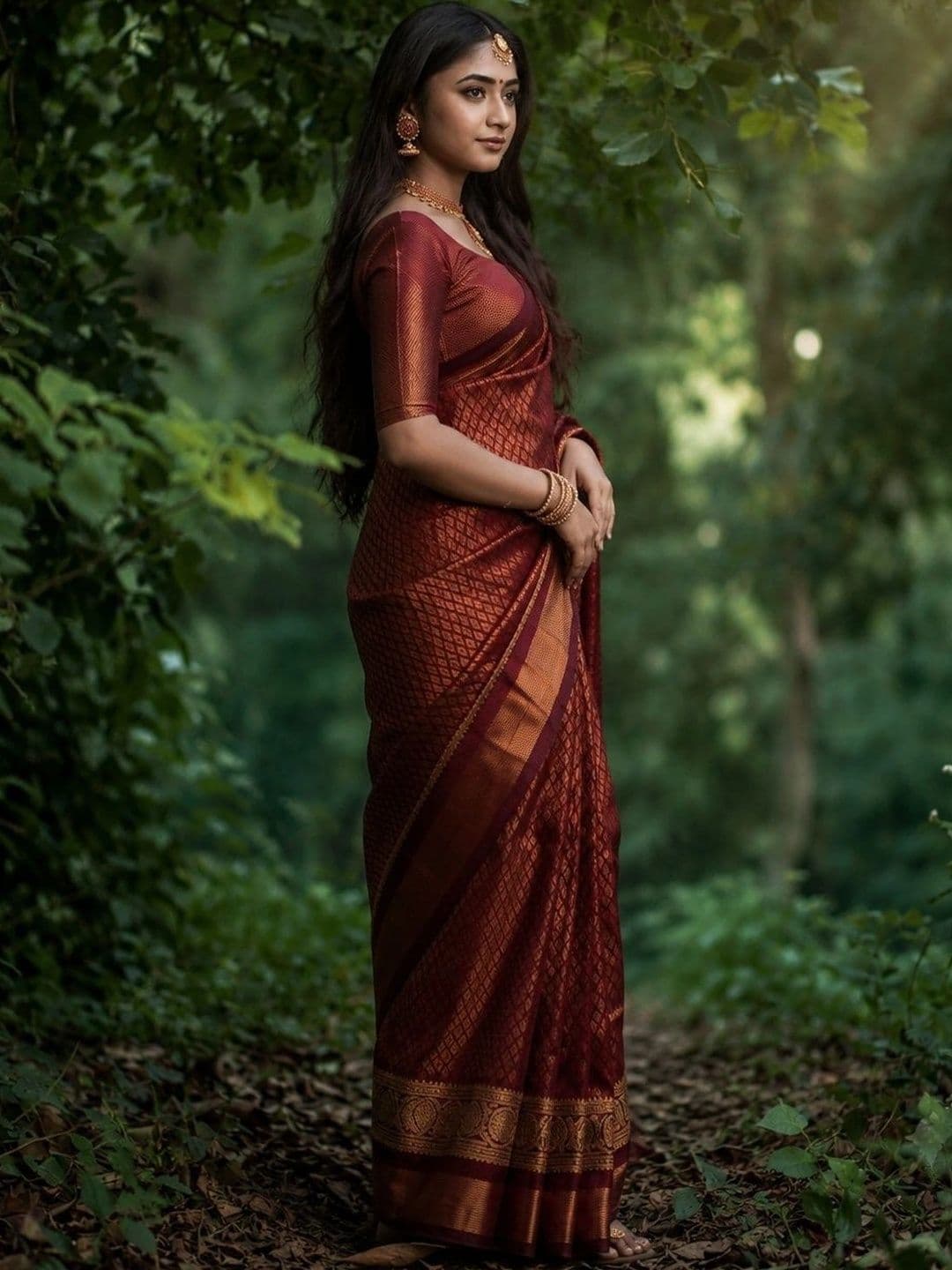 ZARA STAR Woven Design Zari Art Silk Banarasi Saree thumbnail 7