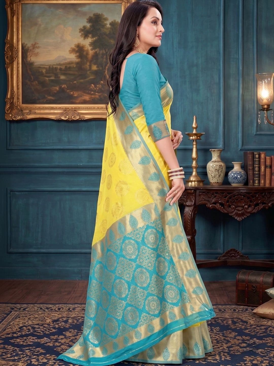 AmiFashion Woven Design Zari Art Silk Banarasi Saree thumbnail 2