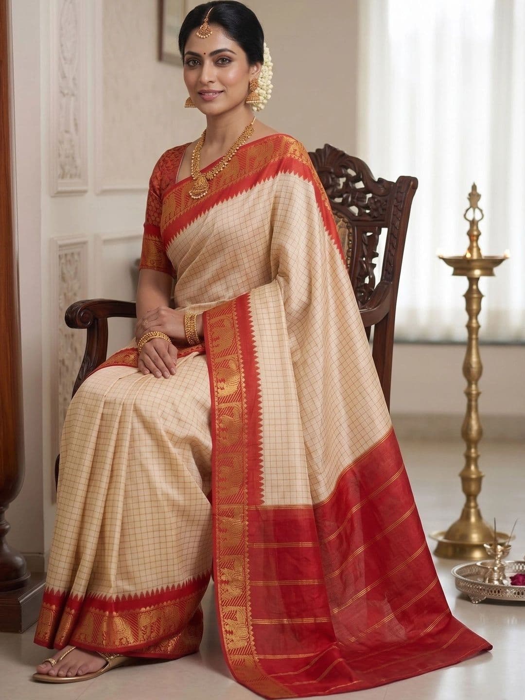 AAVEE Woven Design Zari Art Silk Banarasi Saree thumbnail 3