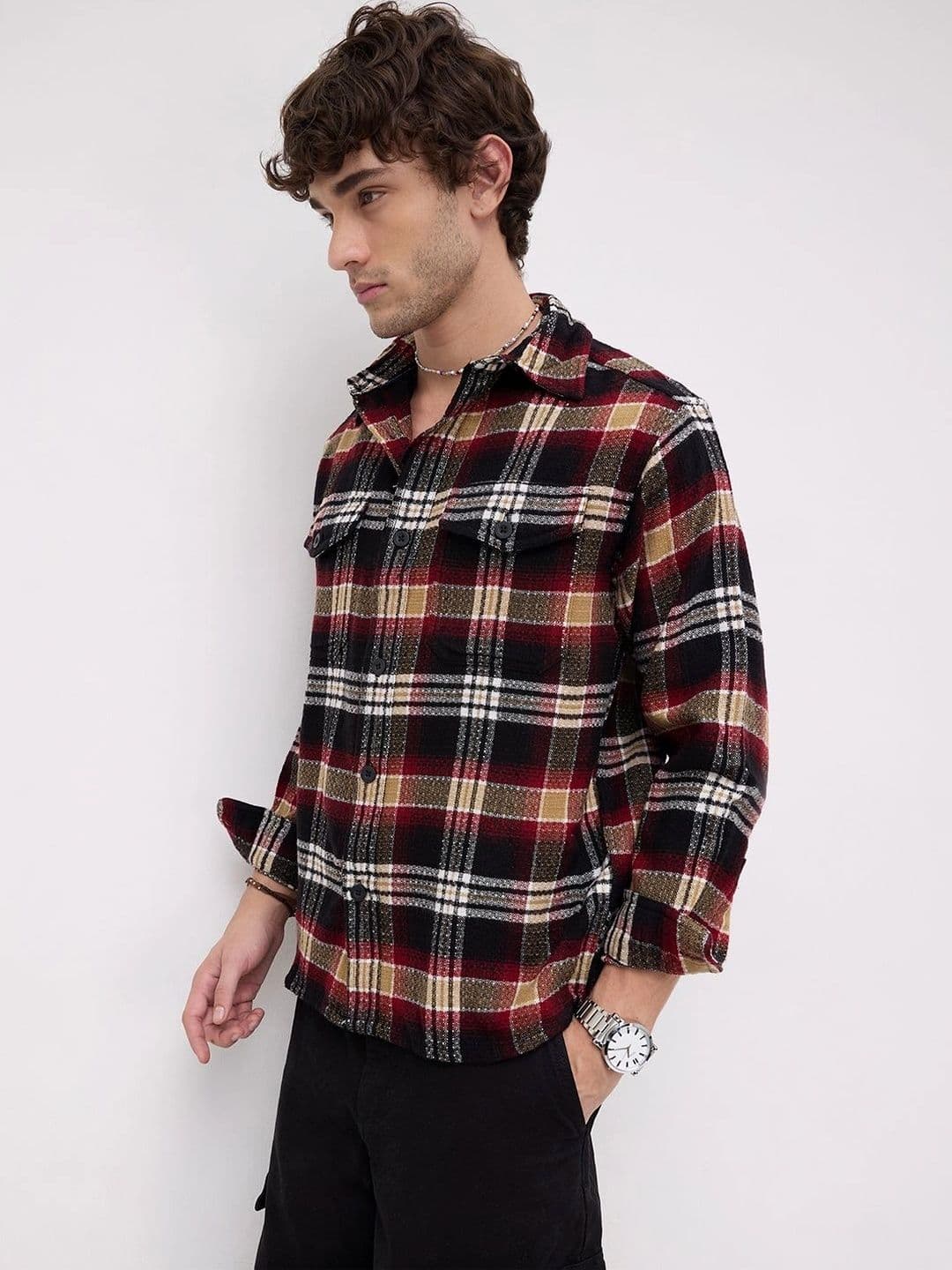 VASTRADO Men Classic Checked Casual Shirt thumbnail 6