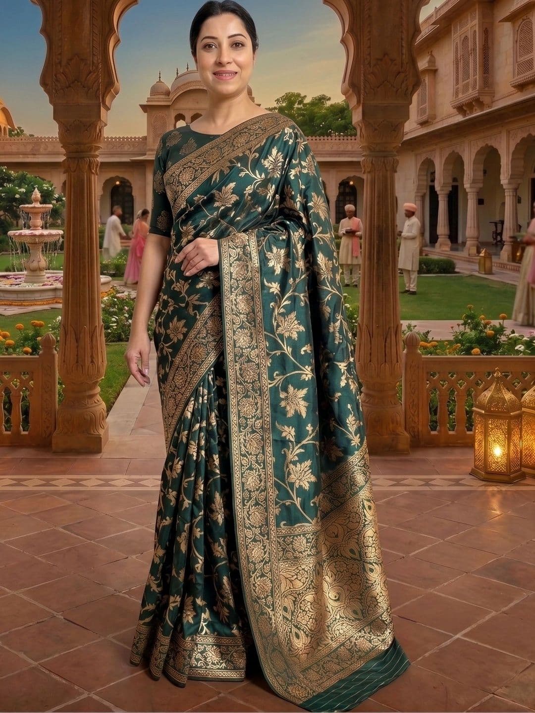 Dinesh Ethnic Traditional Wear Woven Design Zari Art Silk Banarasi Saree - view 1