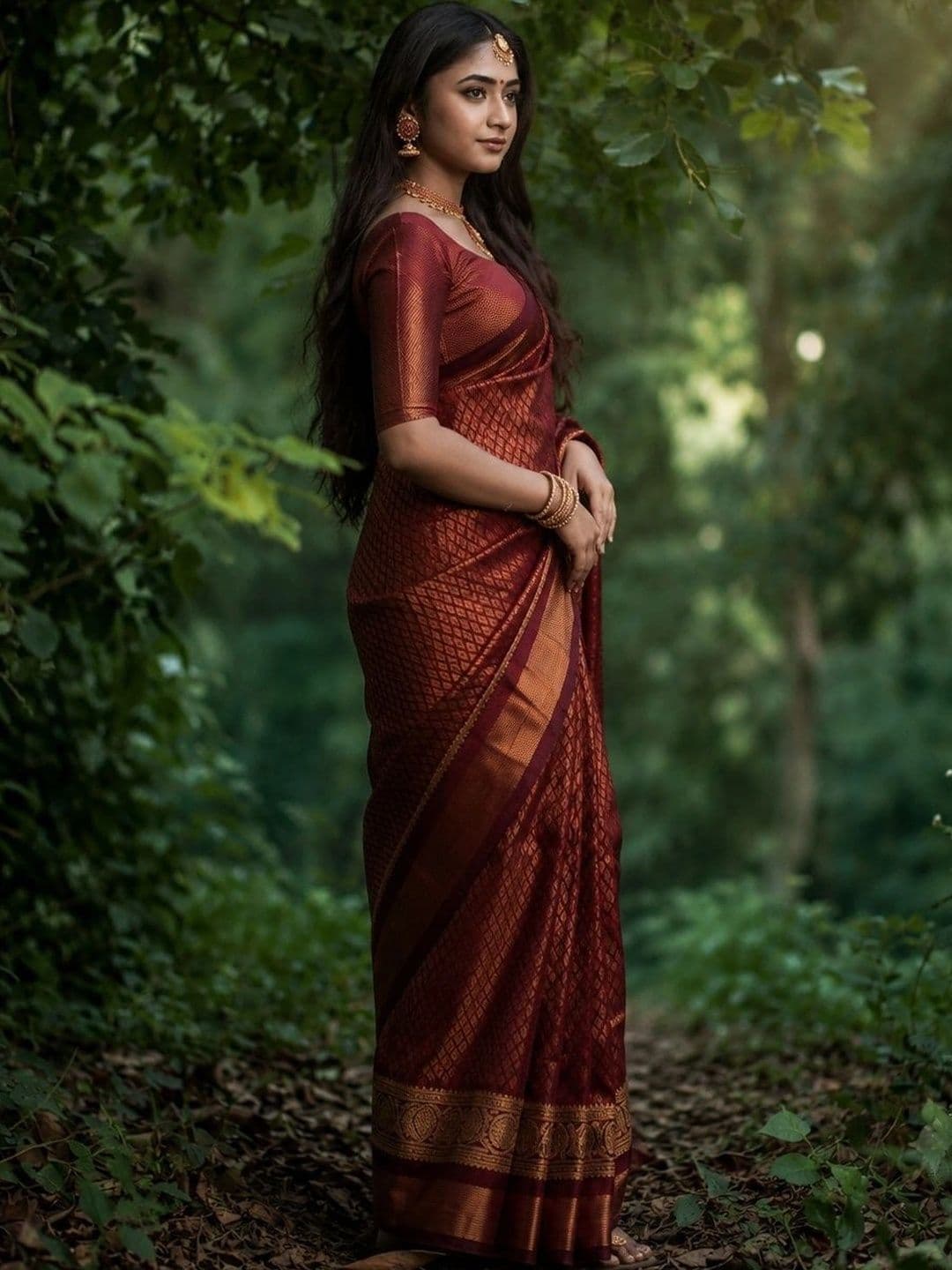 AAVEE Woven Design Zari Art Silk Banarasi Saree thumbnail 7