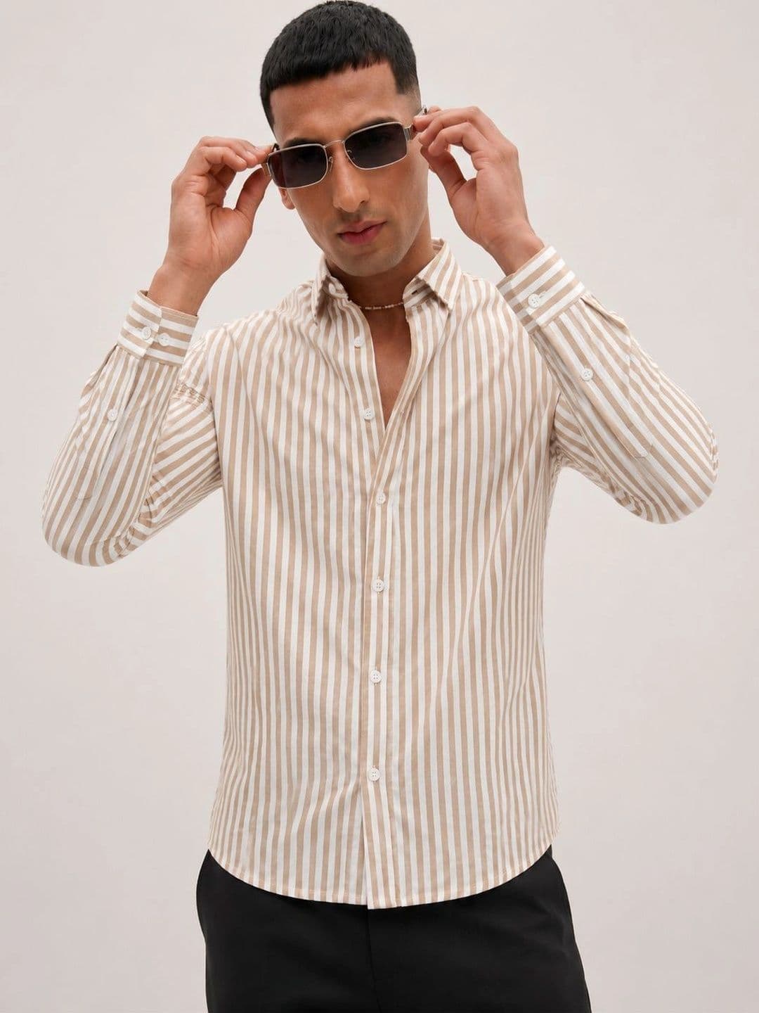 R.Code by The Roadster Life Co. Men Standard Striped Casual Shirt thumbnail 6