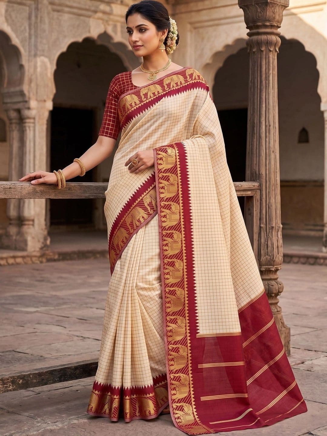 AdoreeStitch Woven Design Zari Art Silk Banarasi Saree - view 1