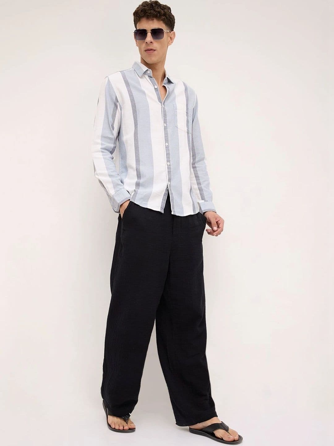 VASTRADO Men Classic Slim Fit Striped Casual Shirt thumbnail 6