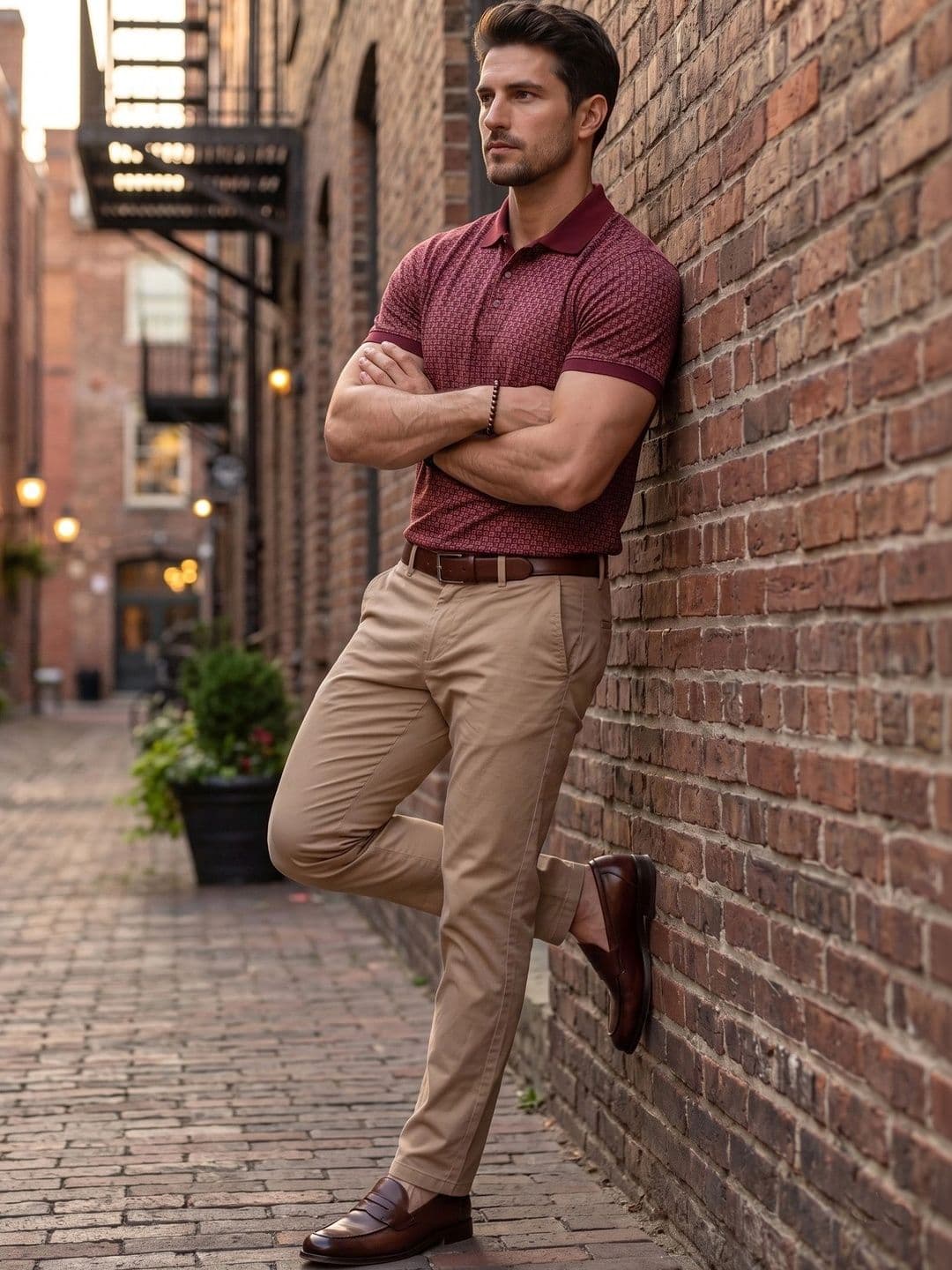 Roadster Men Printed Polo Collar T-shirt thumbnail 5