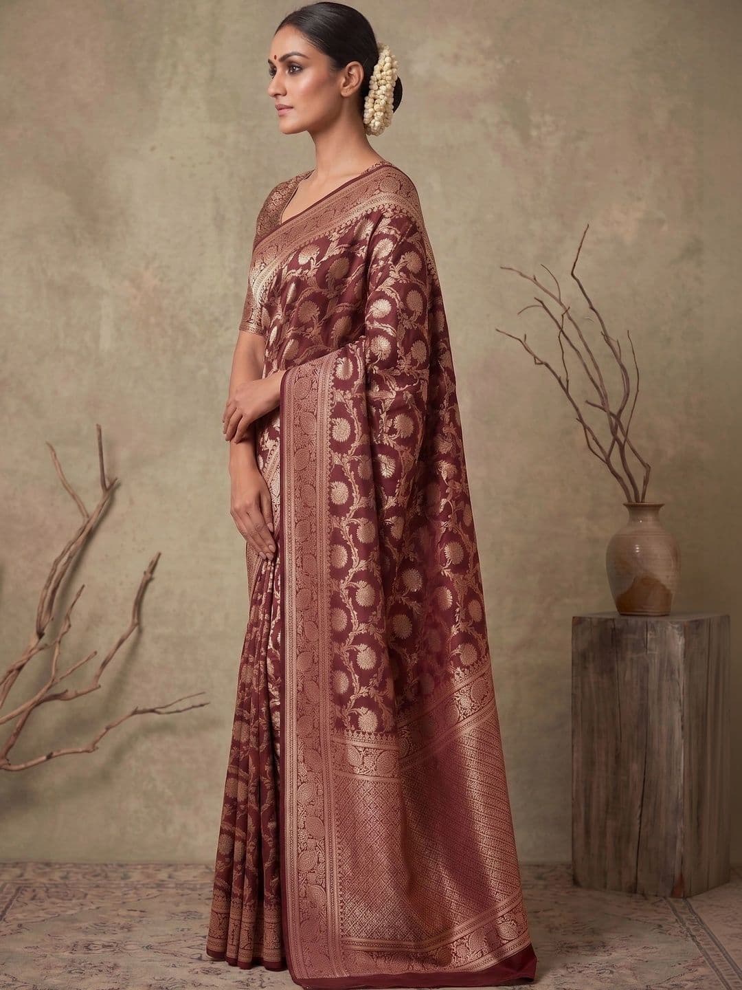 FINFOL Woven Design Zari Art Silk Banarasi Saree thumbnail 5