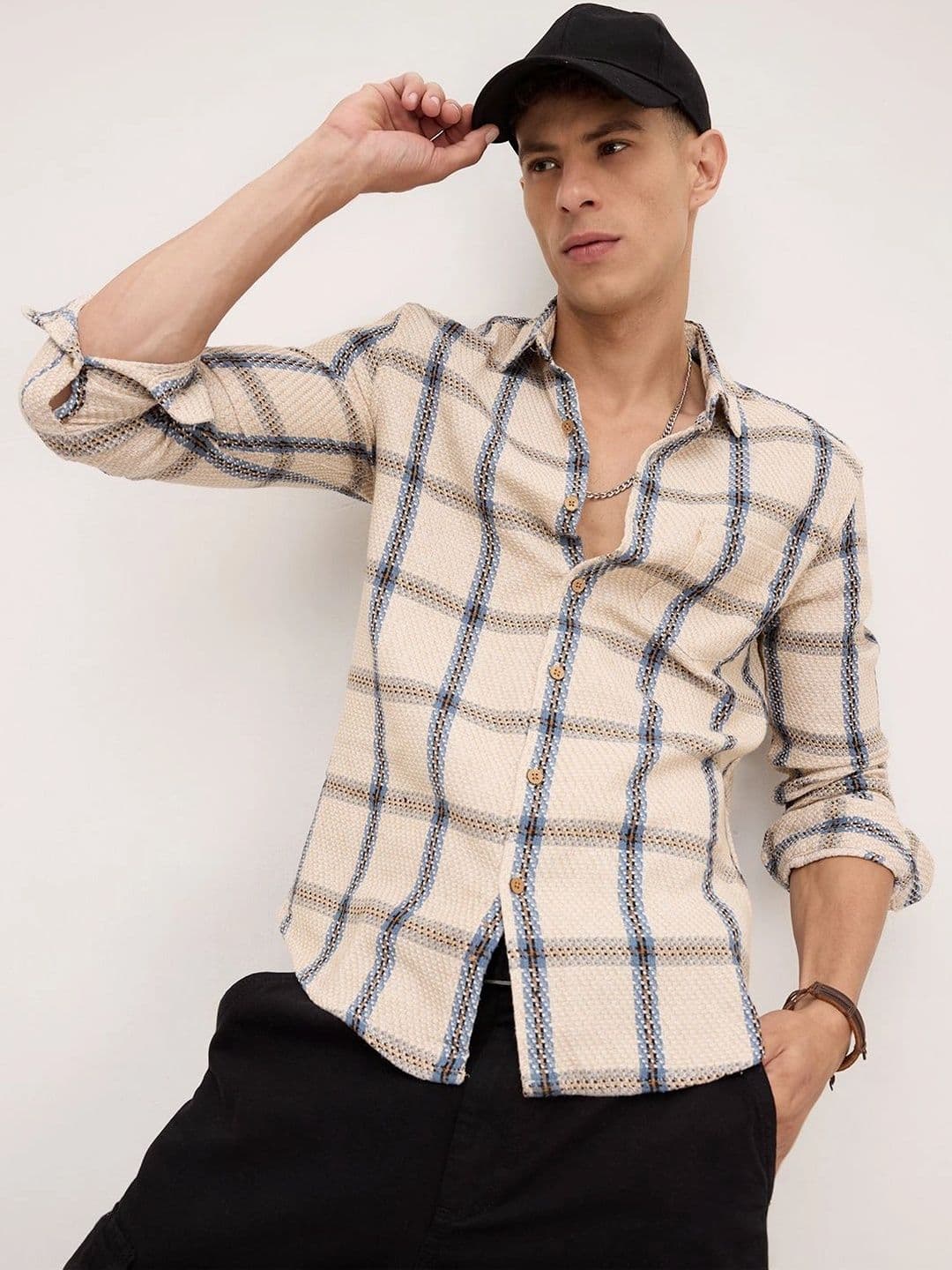 VASTRADO Men Classic Slim Fit Checked Casual Shirt - view 1