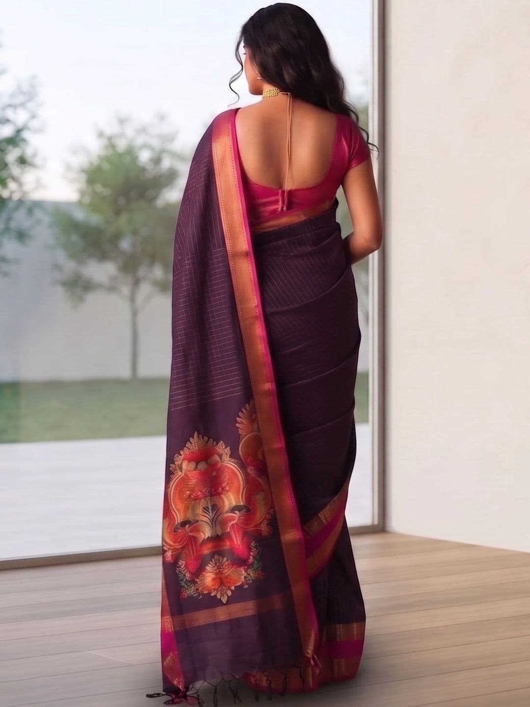 FASHIONIZO Woven Design Zari Art Silk Banarasi Saree thumbnail 3