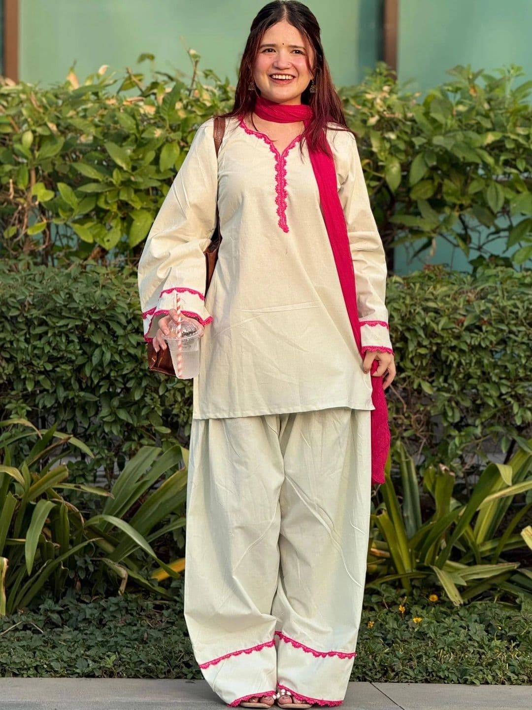 SHIVHET FAB Women Regular Thread Work Pure Cotton Kurta with Patiala & With Dupatta - view 1