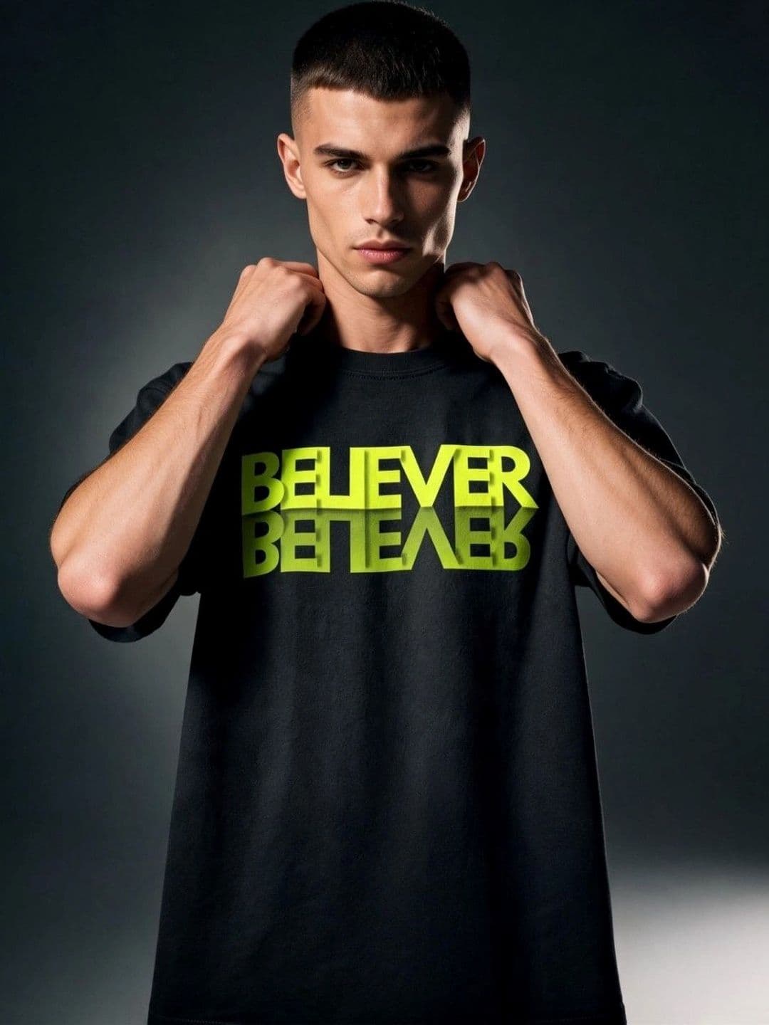TRYMEEOUT Unisex Typography Printed T-shirt - view 1