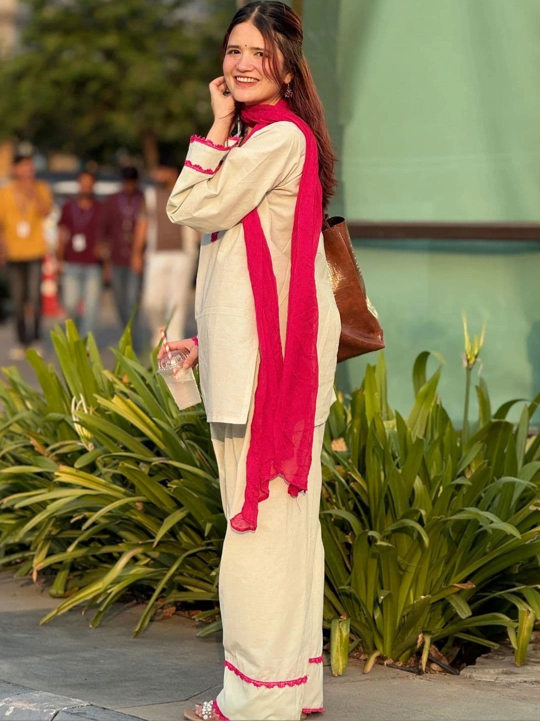 SHIVHET FAB Women Regular Thread Work Pure Cotton Kurta with Patiala & With Dupatta thumbnail 2