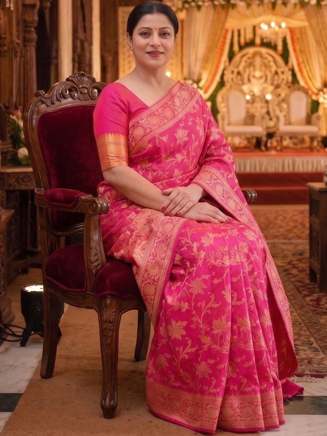 GMK Fashions Woven Design Zari Art Silk Banarasi Saree thumbnail 6