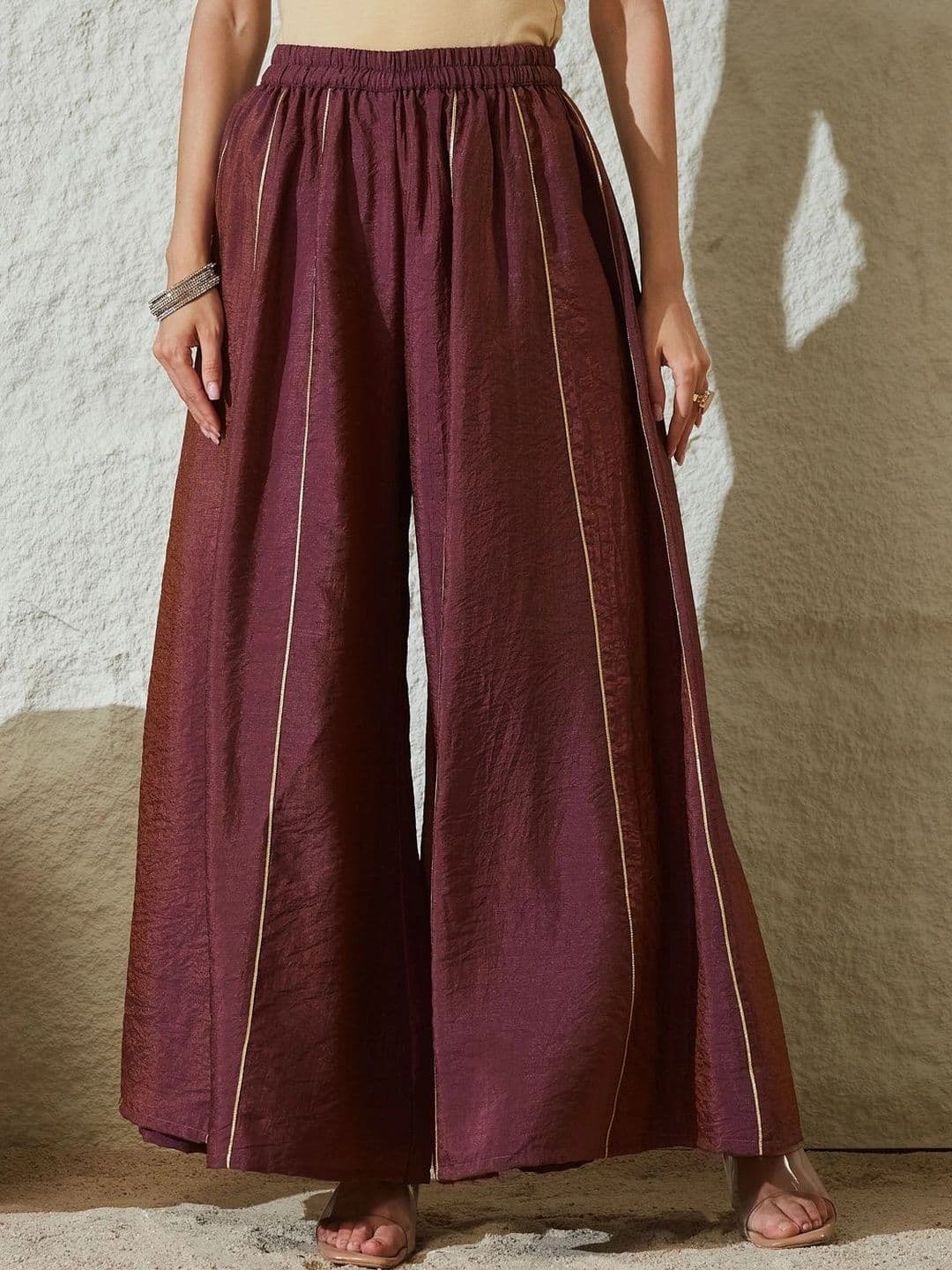 MOKOSH Women Ethnic Motifs Embroidered Empire Pure Silk Kurta with Palazzos thumbnail 7