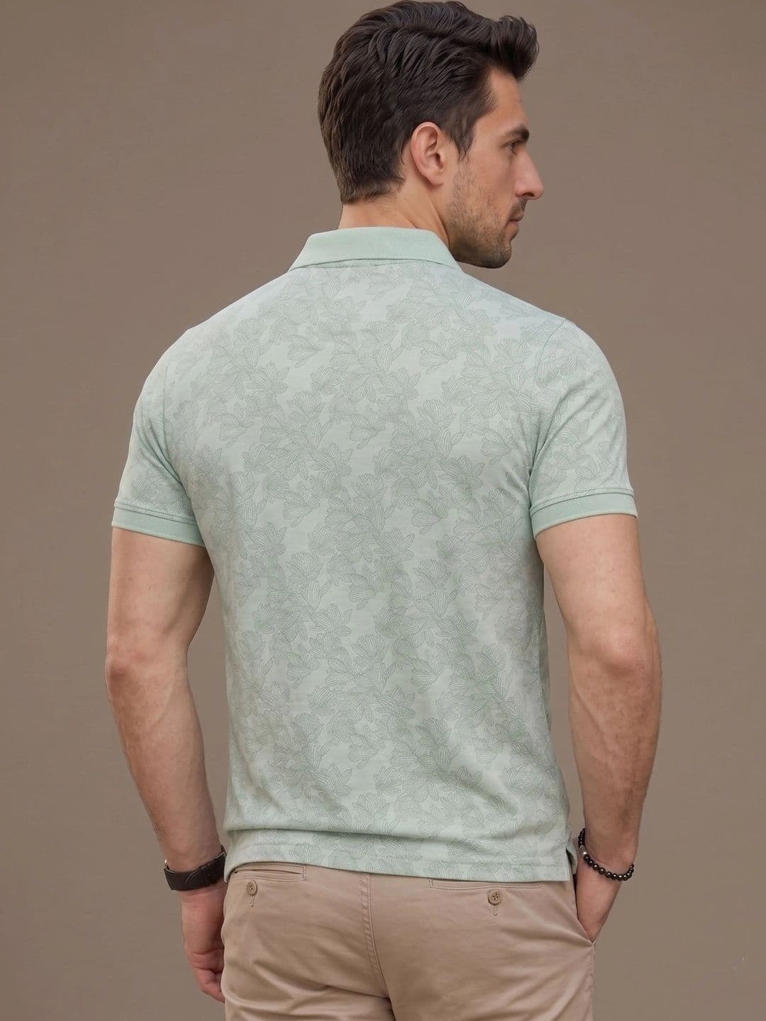Roadster Men Floral Printed Polo Collar Pockets T-shirt thumbnail 7