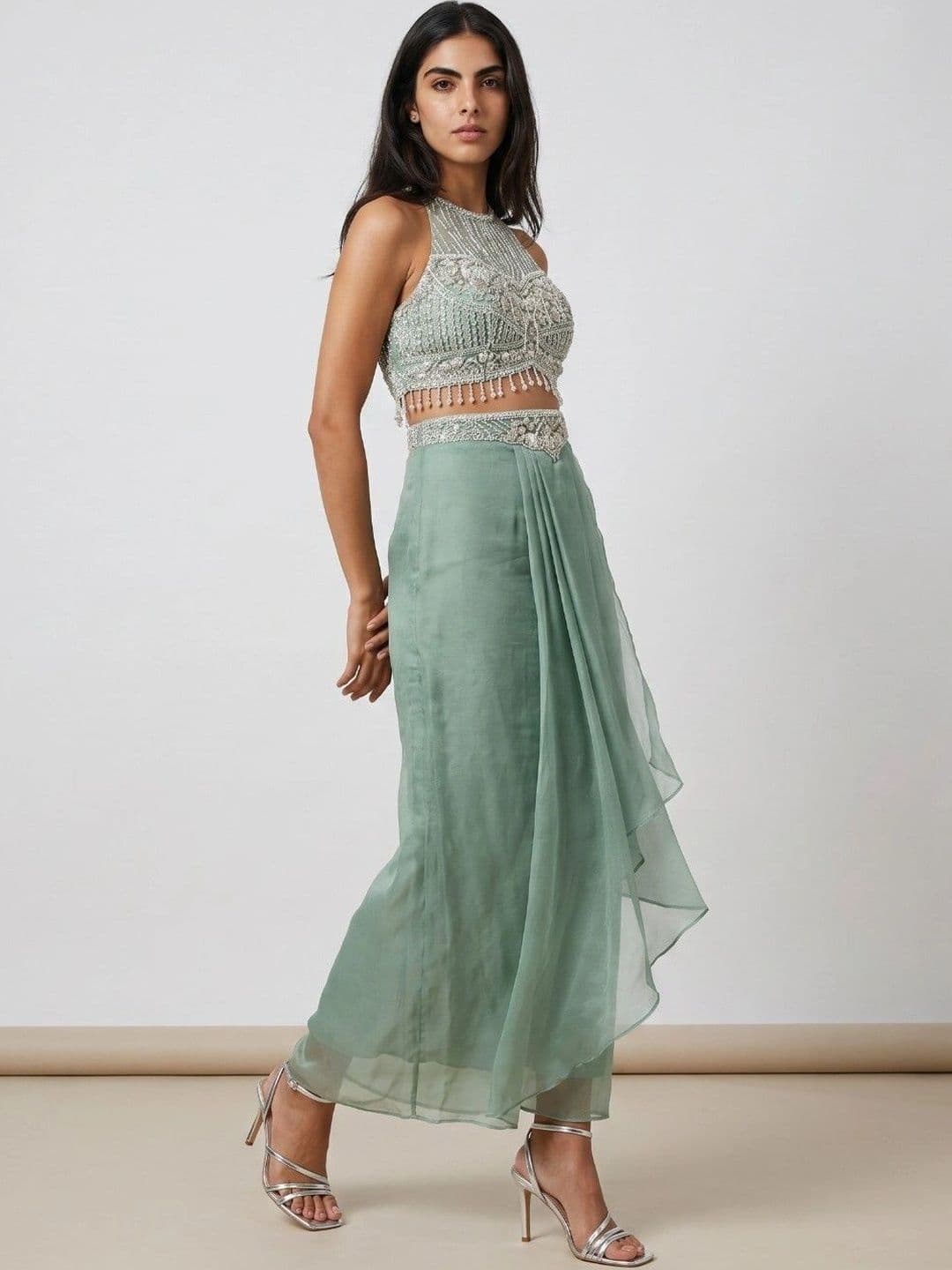 NIYARA India Embellished Beads and Stones Ready to Wear Lehenga & Blouse With Dupatta thumbnail 3