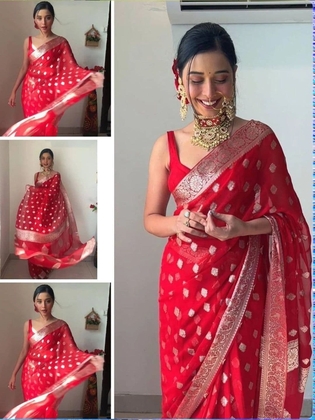 Arozi Woven Design Zari Art Silk Banarasi Saree thumbnail 2