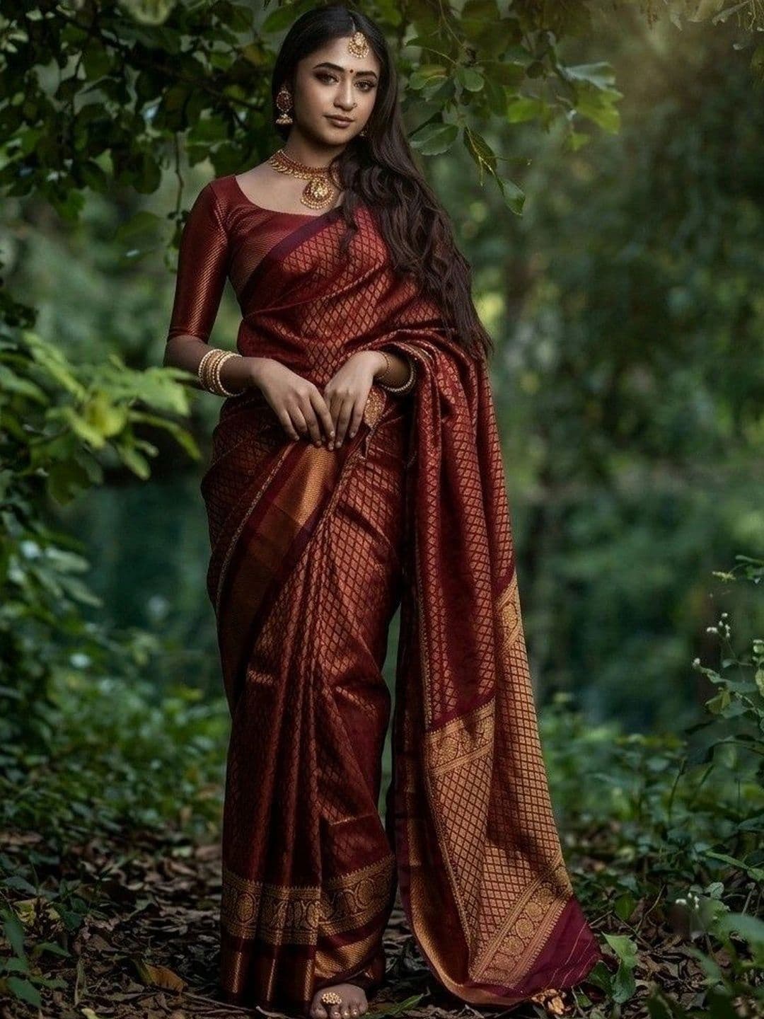 ZARA STAR Woven Design Zari Art Silk Banarasi Saree - view 1