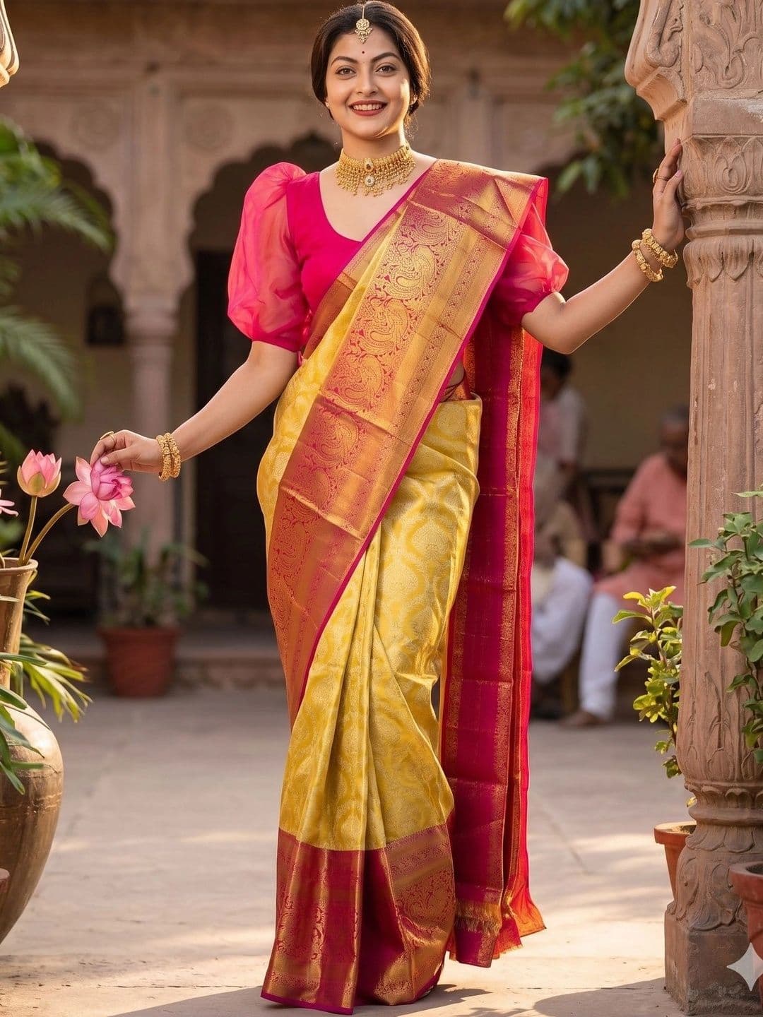 AJ FASHION PLUS Woven Design Zari Art Silk Banarasi Saree - view 1