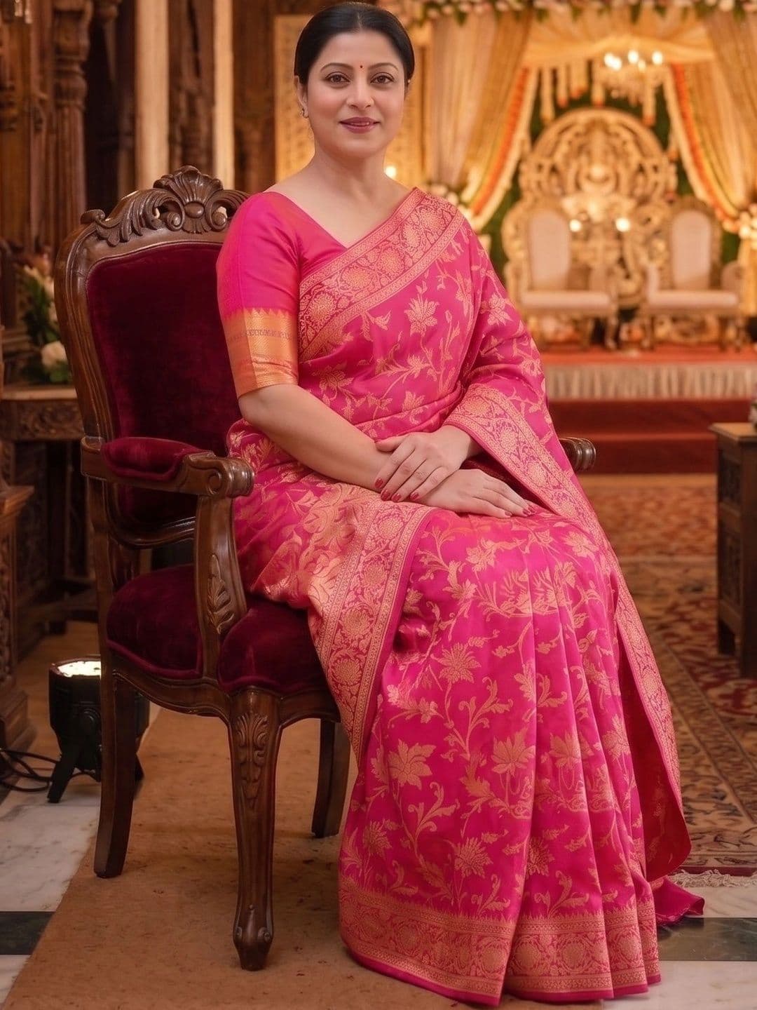 nejadhari tax Woven Design Zari Art Silk Banarasi Saree thumbnail 3