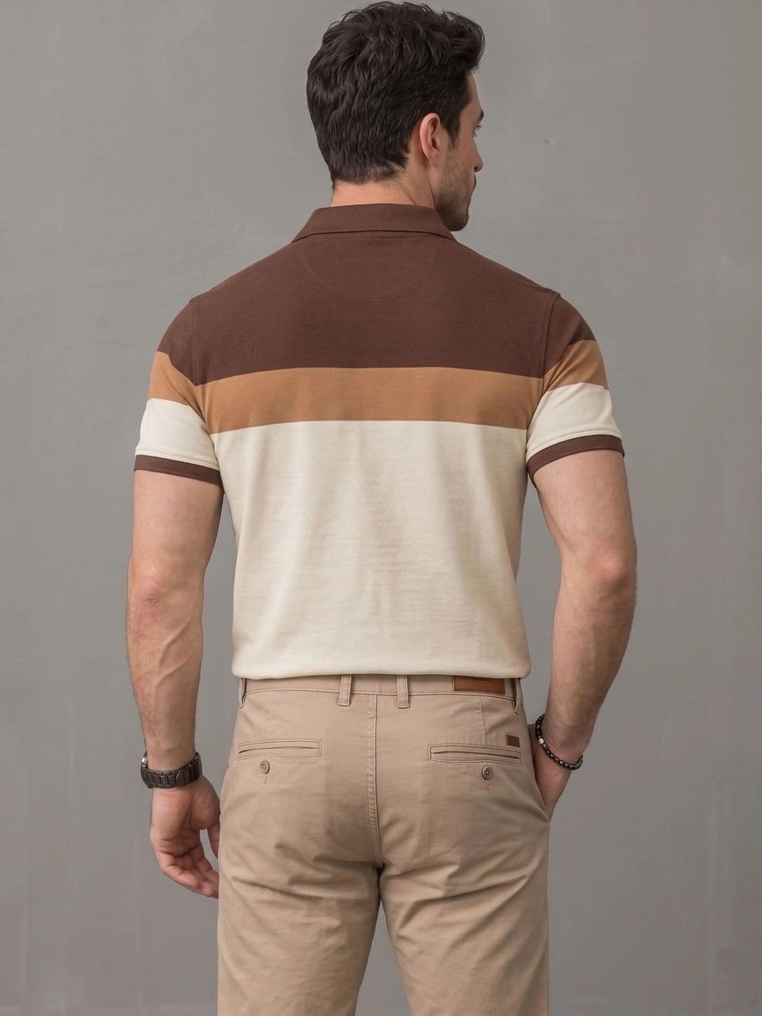 Roadster Men Colourblocked Polo Collar Pockets T-shirt thumbnail 2