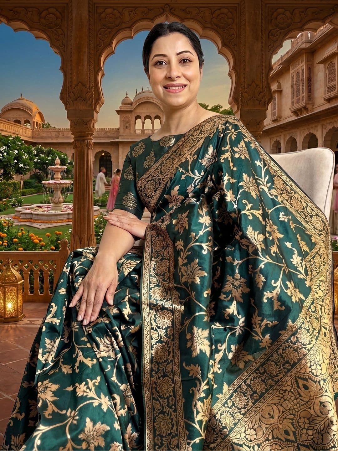 FINFOL Woven Design Zari Art Silk Banarasi Saree thumbnail 4