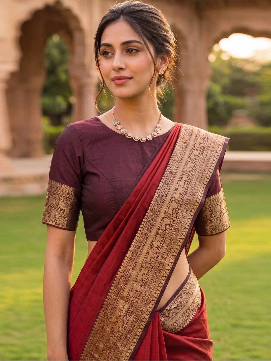 AwadhiCraft Woven Design Zari Art Silk Banarasi Saree thumbnail 5