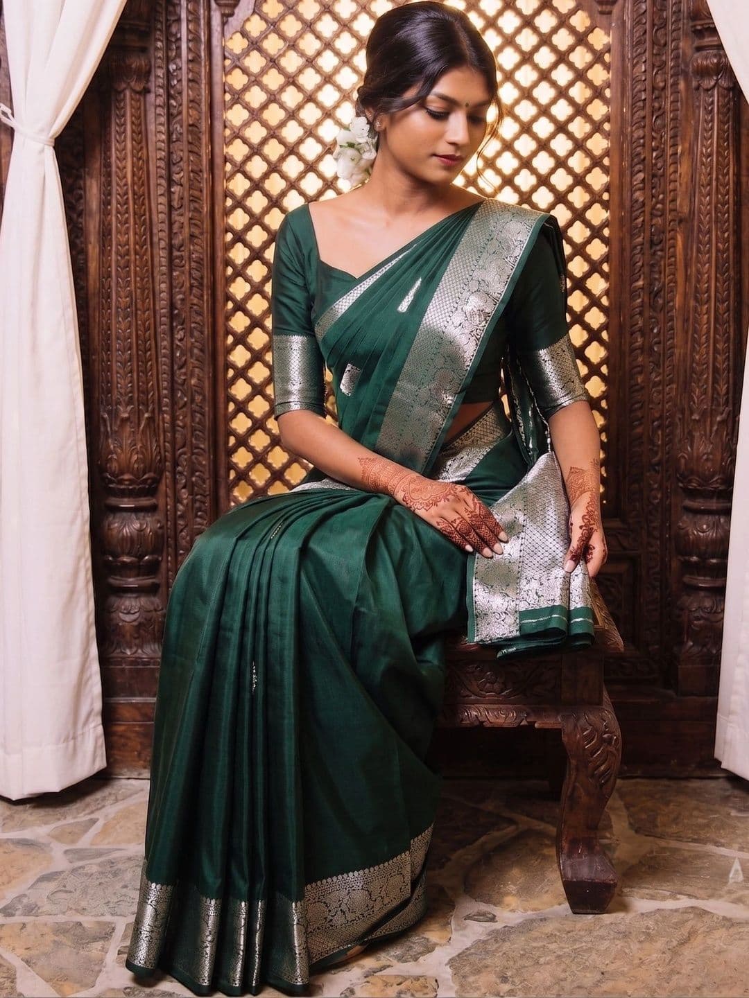 FINFOL Woven Design Zari Art Silk Banarasi Saree thumbnail 6