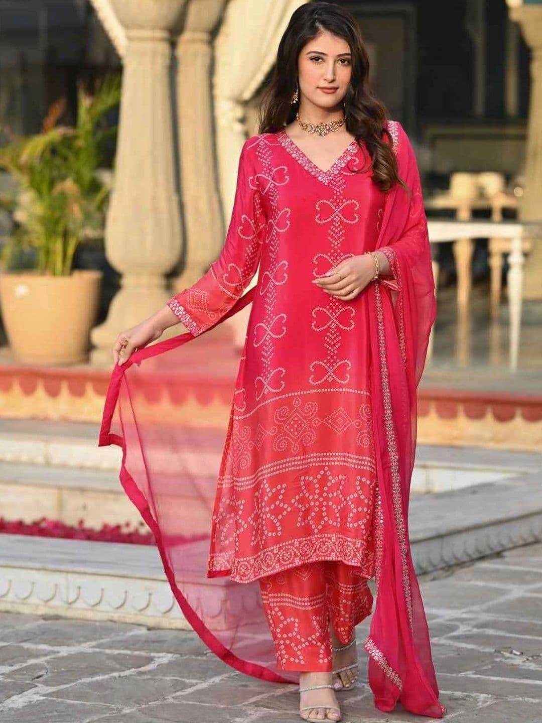KRISKA Women Ethnic Motifs Printed Regular Kurta with Trousers & With Dupatta - view 1