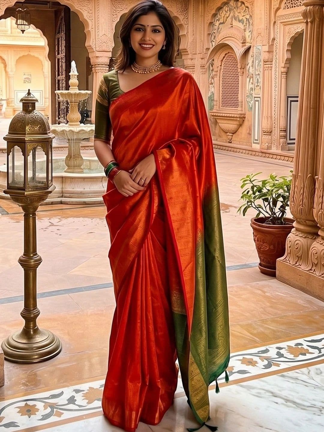 nejadhari tax Woven Design Zari Art Silk Banarasi Saree - view 1