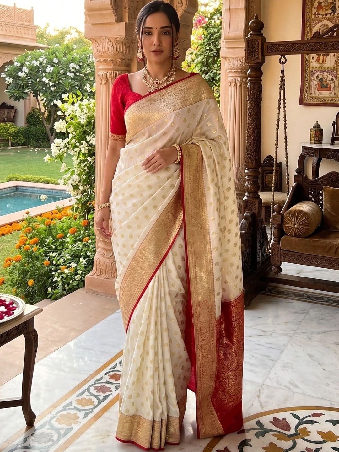 GMK Fashions Woven Design Zari Art Silk Banarasi Saree - view 1