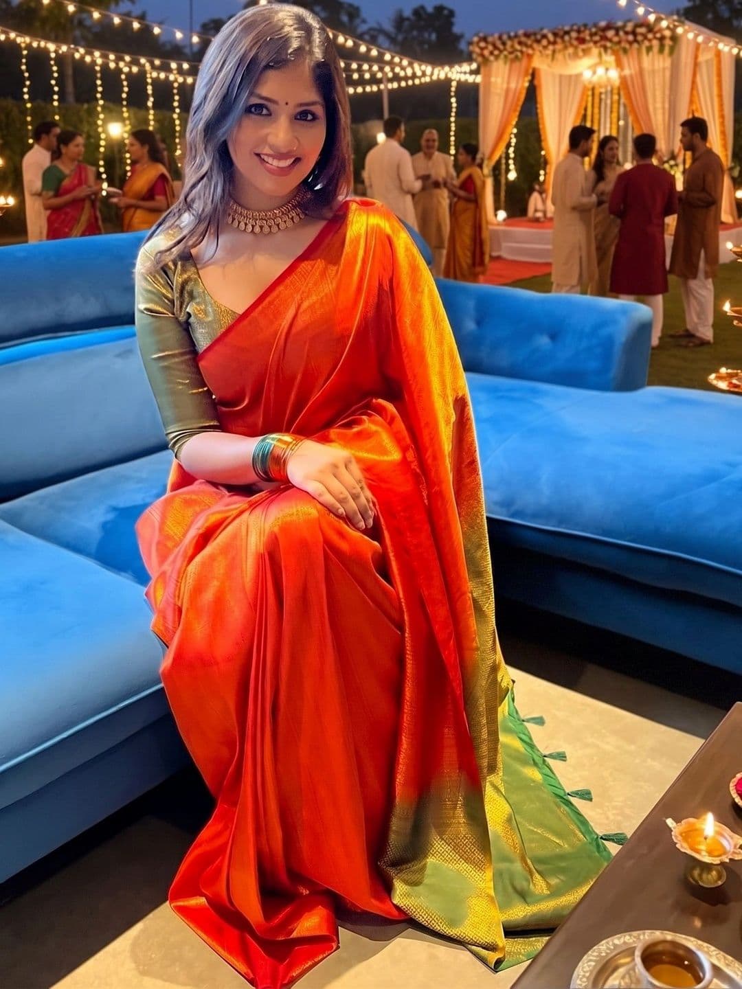 AmiFashion Women Woven Design Zari Art Silk Banarasi Saree thumbnail 6
