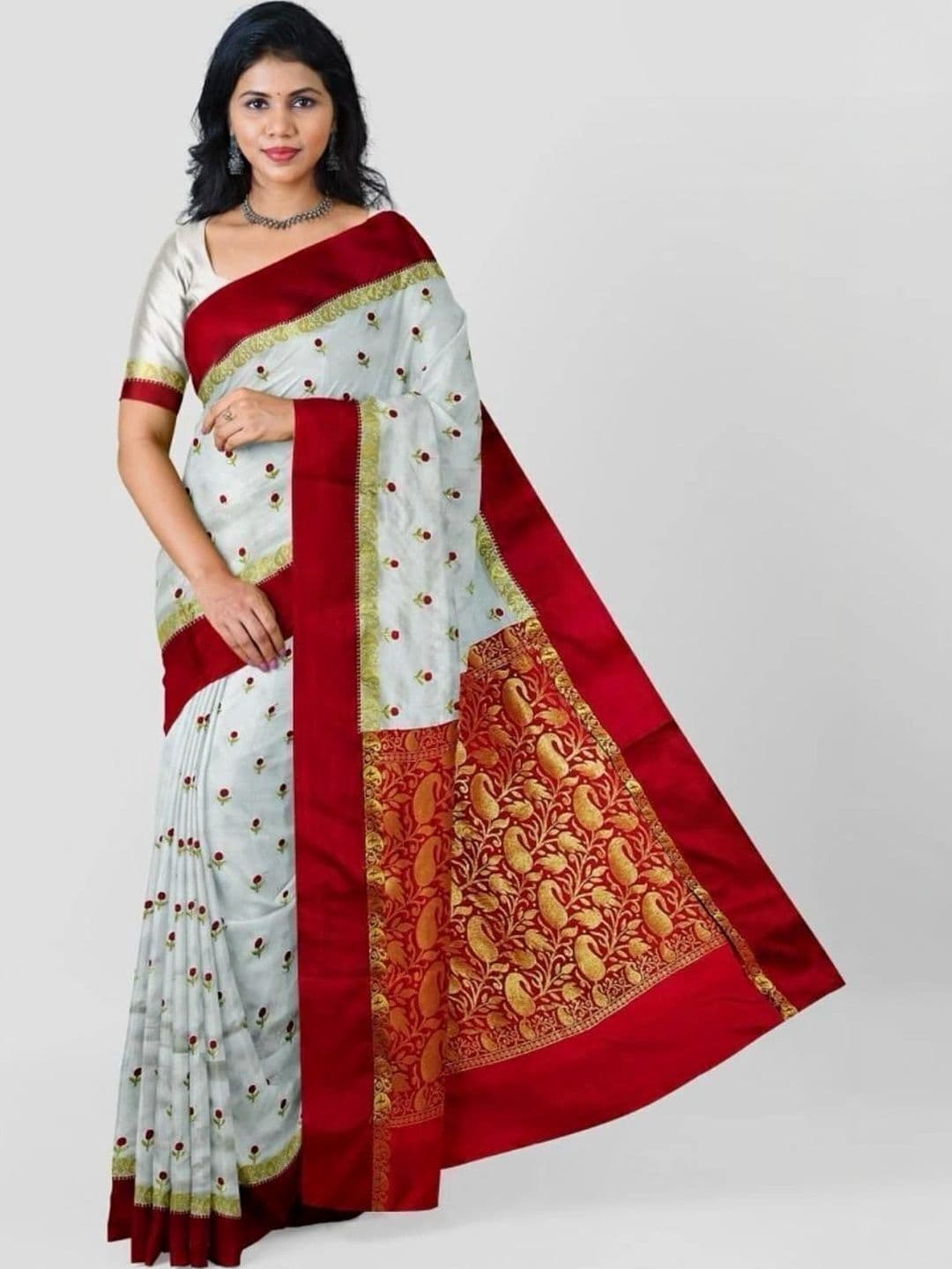 Urban Silk Saree Embroidered Art Silk Kanjeevaram Sarees - view 1