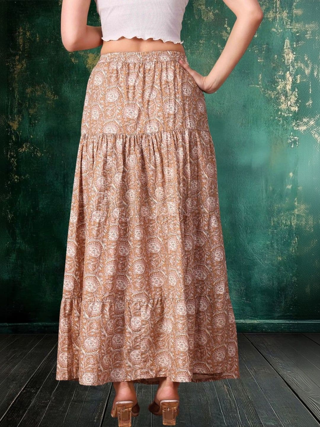 House of Sakhhi Women Floral Tiered Maxi Tiered Skirt thumbnail 4
