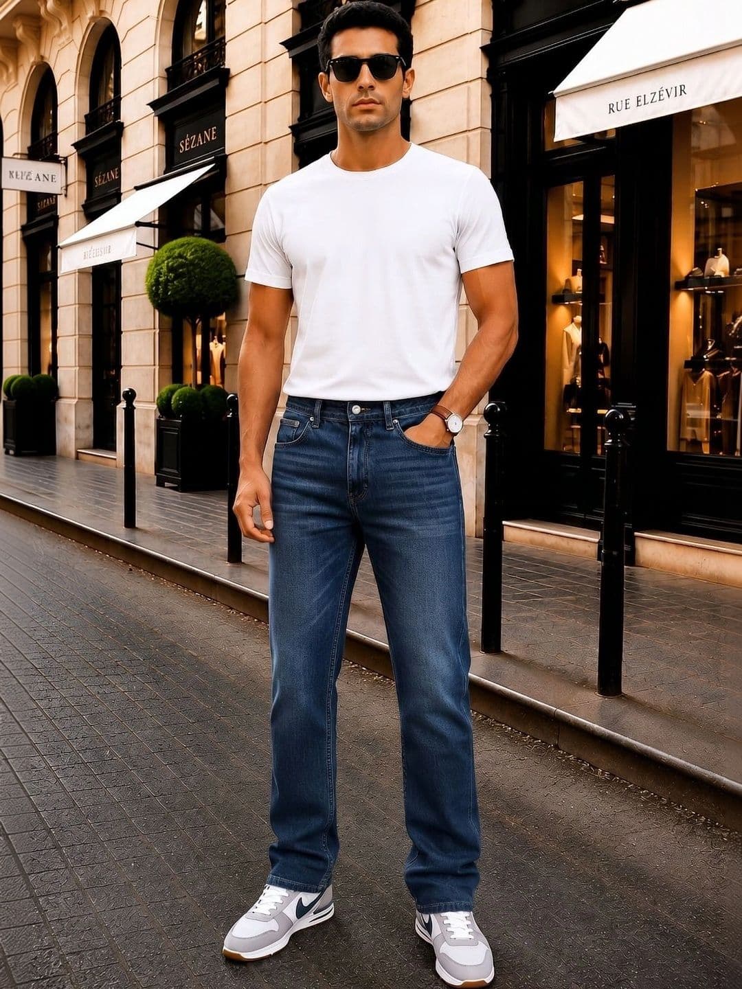 zayla Men Jean Regular Fit Mid-Rise Light Fade Stretchable Jeans - view 1